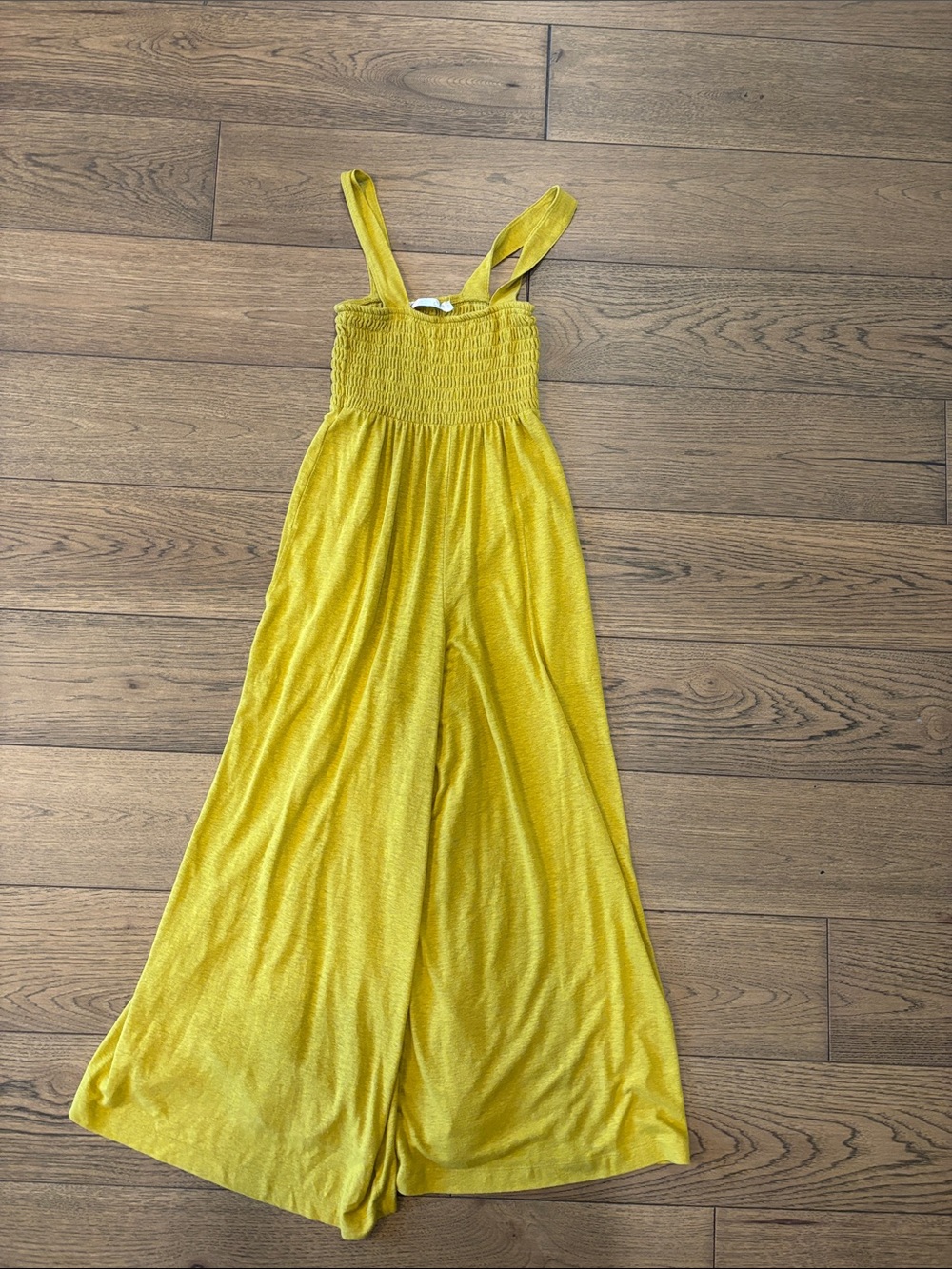 Free People Smocked Wide-Leg Homecoming Jumpsuit Jumper